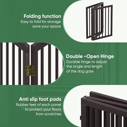 Dog Gates for Doorways, Tall Dog Gate Indoor, Foldable Pet Gates for Doorways - Image 3