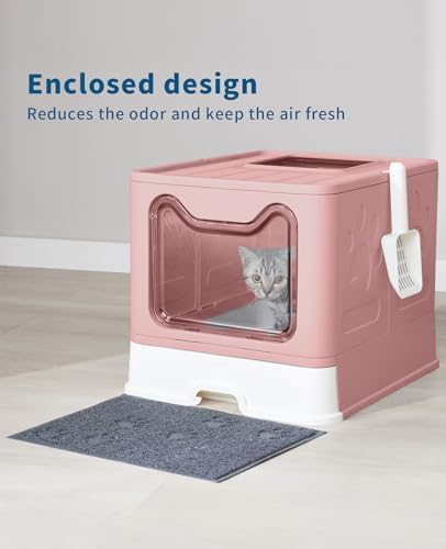 Medario Cat Litter Box with Litter Mat and Scoop - Image 6