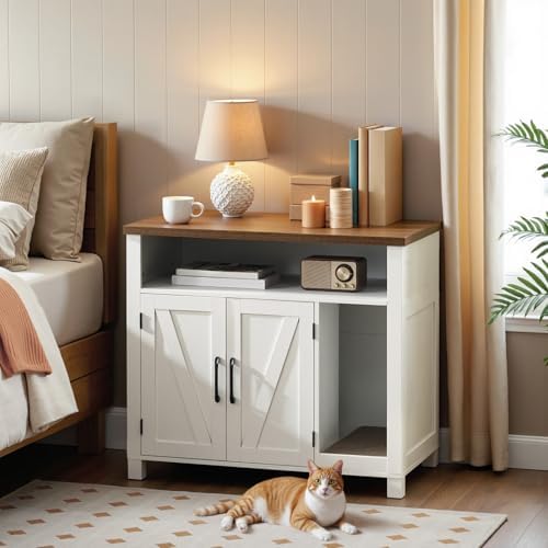 HOOBRO Cat Litter Box Enclosure, Farmhouse Hidden Litter Box - Image 3