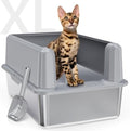 WoofiGo Enclosed Stainless Steel Cat Litter Box by CatLitterBox