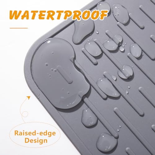Silicone Cat Litter Mat, Waterproof, Raised Edge, 28 x 20 in - Image 5