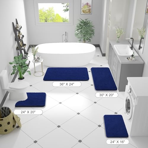 OLANLY Large Bathroom Rugs 47x32, Extra Soft Absorbent Chenille Bath Rugs - Image 2