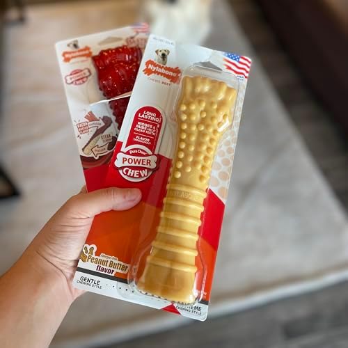 Nylabone Power Chew Textured Bone Dog Toy, Peanut Butter Flavor - Image 5