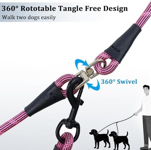 WYuZe 5 FT Double Dog Leash Detachable Rope Dual Leash - Image 2