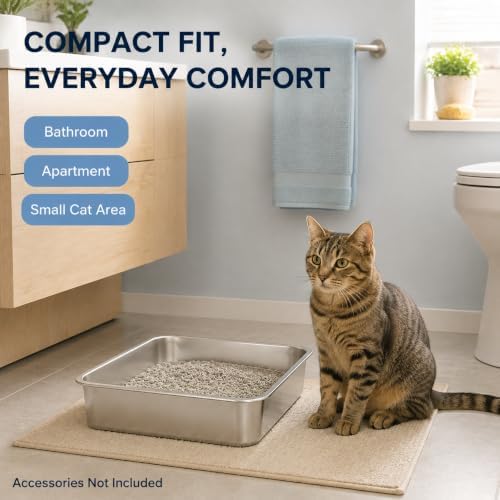 10 Pack Stainless Steel Cat Litter Box, 15.7"×11.8"×4" Metal Litter Pan - Image 6