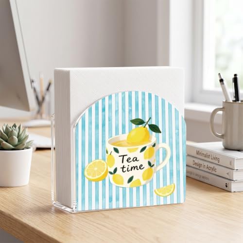 Lemon Tea Time Print Acrylic Napkin Holder - Image 5
