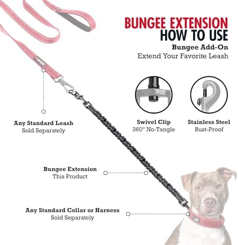 Add-On Accessory Small Size Bungee Leash Extension | Extends Hands Free Leashes - Image 4
