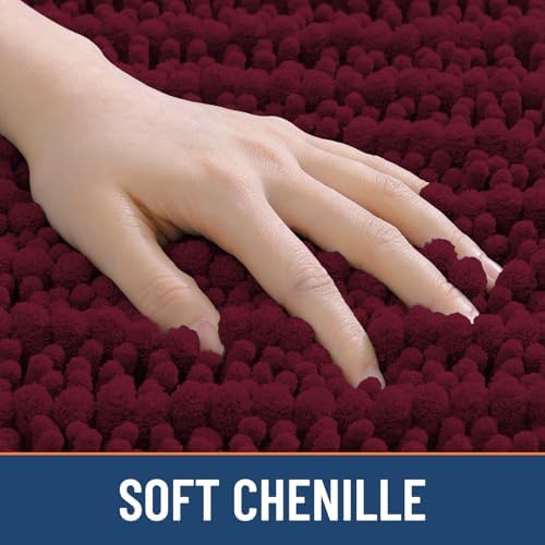 Smiry Bathroom Rugs 47X20, Extra Soft Rubber Backing Chenille Bath Mats - Image 4