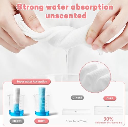 100 Count Disposable Face Towel, Ultra Soft & Thick Washcloths, Biodegradable - Image 4