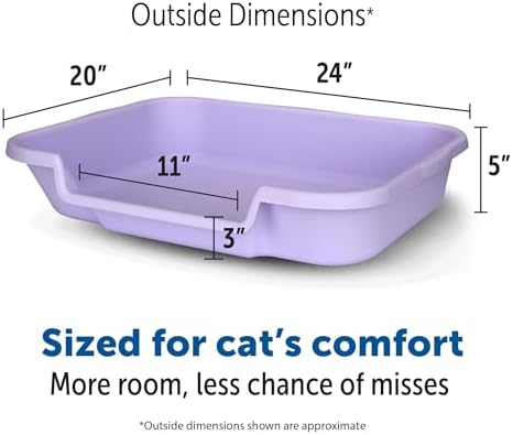 KittyGoHere Senior Cat Litter Box, Large Litter Pan, Storybook Lavender - Image 2