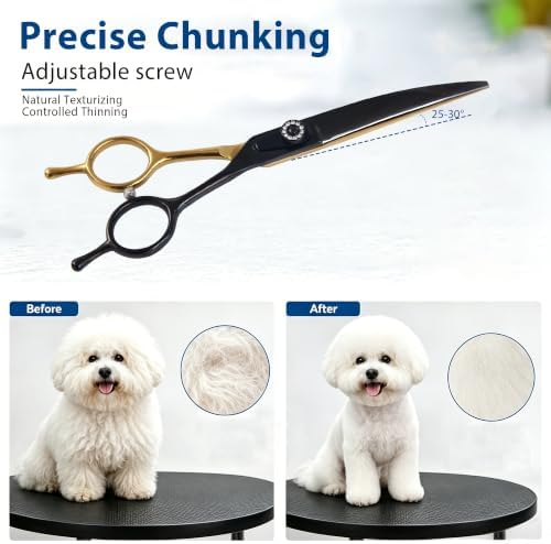 7" Curved Dog Shears for Grooming, curved scissors for Trimming and Cutting - Image 4