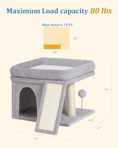 Aechonow Cat Tree Tower for Large Cat, Cat Bed House - Image 4