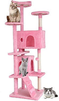 BestPet | 70" Cat Tree Tower | Pink | Sturdy Multi-Level Cat Tree by BestPet