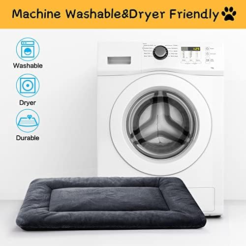 Dog Crate Pad Washable Dog Bed for Crate Medium Cozy Mat 30-Inch Dark Gray - Image 6