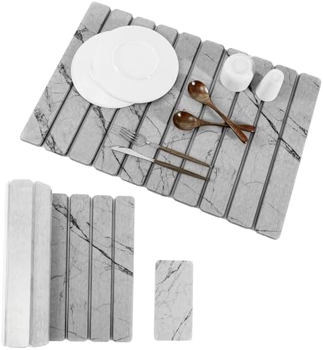 2pcs Stone Dish Drying Mat for Kitchen Counter, Quick-Dry Diatomaceous Earth by Unknown