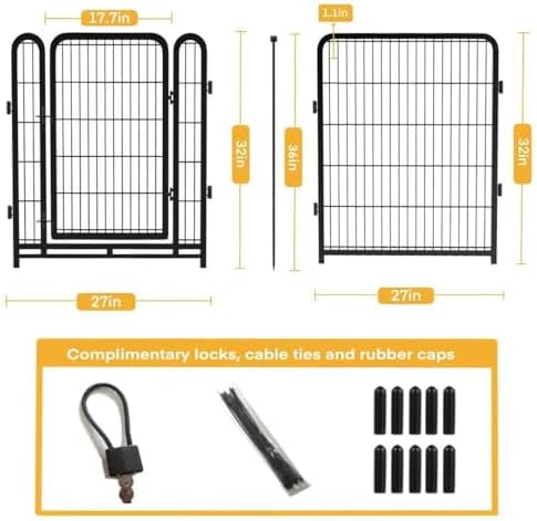 Getlay Tall Garden Fence, 32 in Dog Fence Outdoor - Image 6