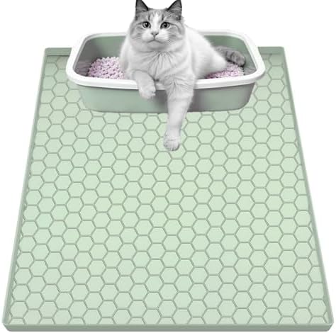 Cat Litter Mat for Litter Box, Silicone Large Cat Litter Trapping Mat by JSXZWOO