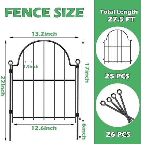 Blingluck Decorative Garden Fence, 17in x 27.5ft, - Image 4