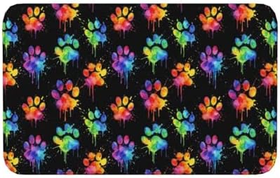 Watercolor Dog Paws Bath Mat Non-Slip Soft Microfiber Bathroom Rugs Washable by Unknown