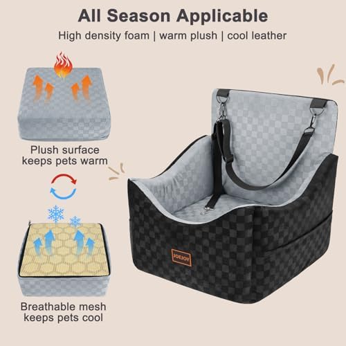 JOEJOY Elevated Dog Car Seat for Small/Medium Dogs up to 35 lbs, Memory Foam - Image 6
