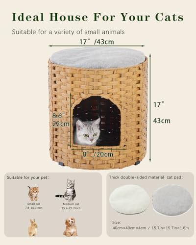 SETVSON Cat House for Indoor Cat, Large Double Cat Houses Bed - Image 5
