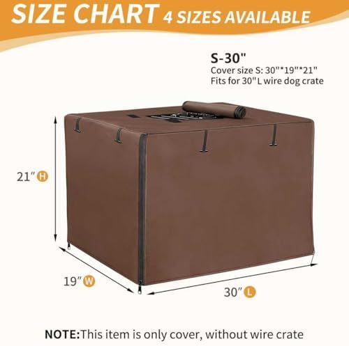 DONORO Dog Crate Cover, Waterproof Pet Kennel Cover 600D Heavy Duty Dog Cage - Image 3