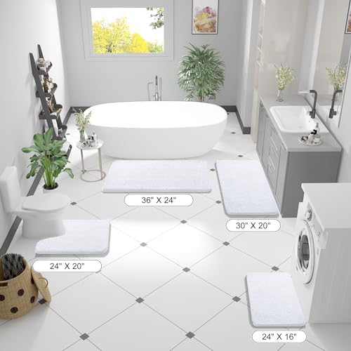 OLANLY Bathroom Runner Rugs 47x24, Extra Soft Absorbent Chenille Bath Rugs - Image 2