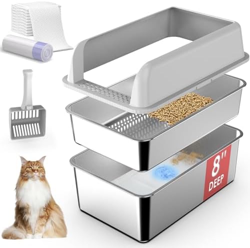 Suzzipaws XL Stainless Steel Sifting Litter Box by Suzzipaws