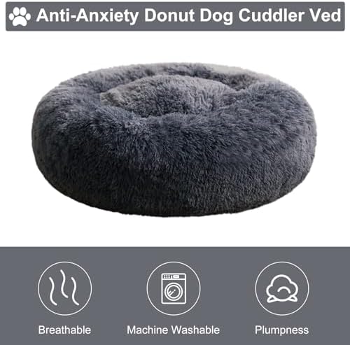 WNPETHOME Medium Round Calming Dog Bed Cat Bed - Image 5