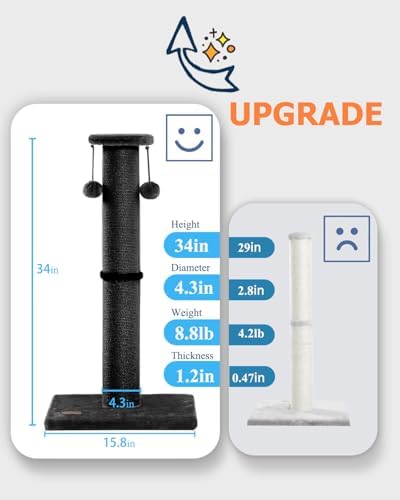 34Inch Tall Cat Scratching Post - Image 3