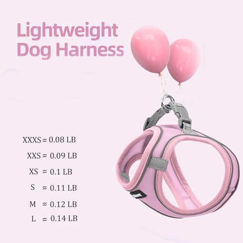 Solmoony Sparkly XXXS Dog Harness and Leash Set, Step in Soft Light Puppy Vest - Image 4