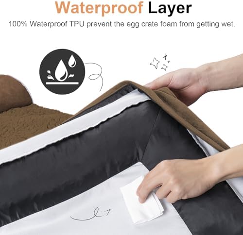 NANUYA Orthopedic Dog Bed for Large Dogs, 36 x 27 Inch, Dark Coffee - Image 4