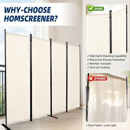 4 Panel Wide Room Divider Wall Screen - Image 4