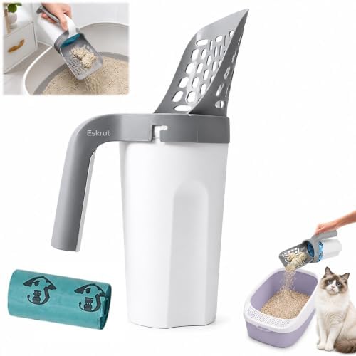 3 in 1 Cat Scoop Integrated Shovel Bucket Litter Scooper by Eskrut
