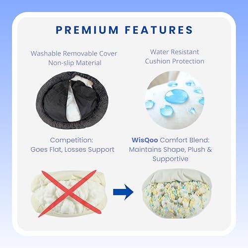 Calming Donut Dog Bed – Faux Fur Anti-Anxiety Pet Bed - Image 3