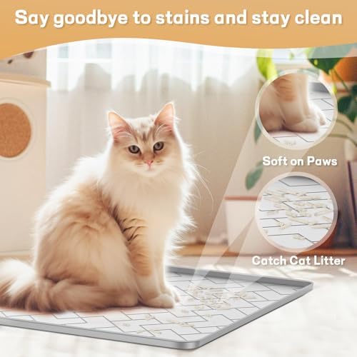 Silicone Cat Litter Mat for litter box Large 34" X 22"-Easy to Clean Cat Litter - Image 2