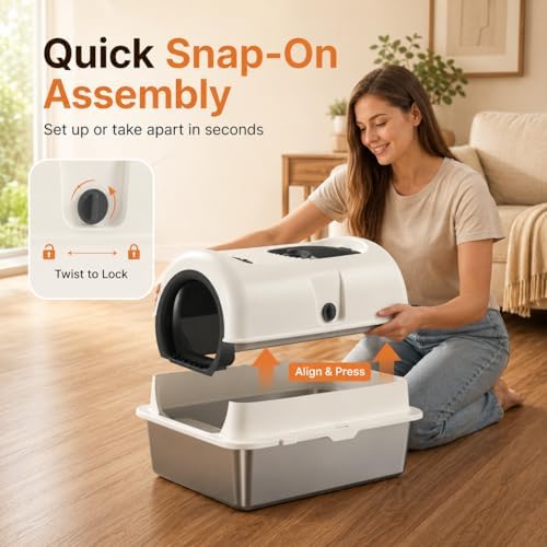 OROLEY XXXL Stainless Steel Cat Litter Box - Image 3