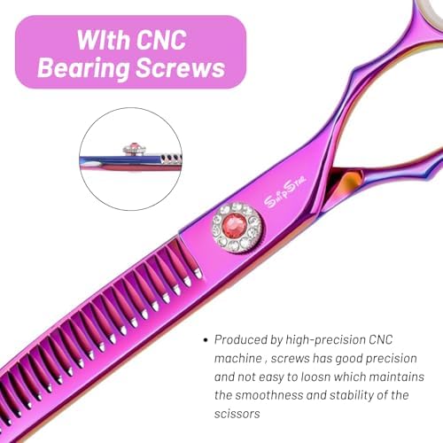 7.5" Curved Chunker Dog Grooming Scissors, 35 Teeth Shears - Image 6