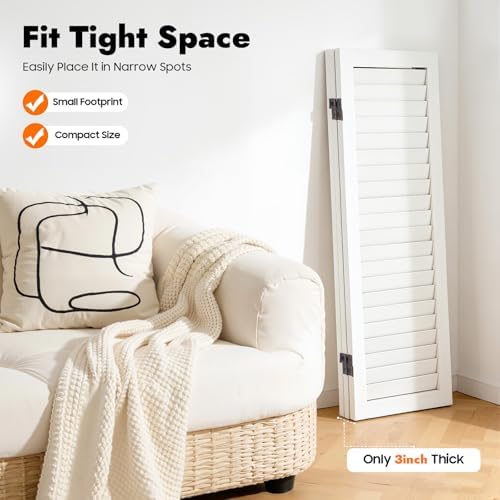 Freestanding Folding Wood Room Divider, 3 Panel Privacy Partition Screen - Image 4