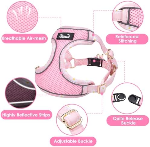 Lukovee Small Dog Harness and Leash Set, No Pull Lightweight Soft Mesh Vest - Image 4
