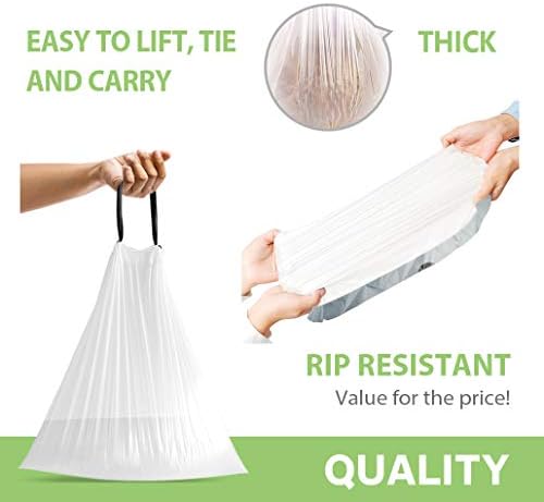 Teivio 4 Gallon Small Drawstring Trash Bags, Small Plastic Bin Liners fit 3.3 - Image 4