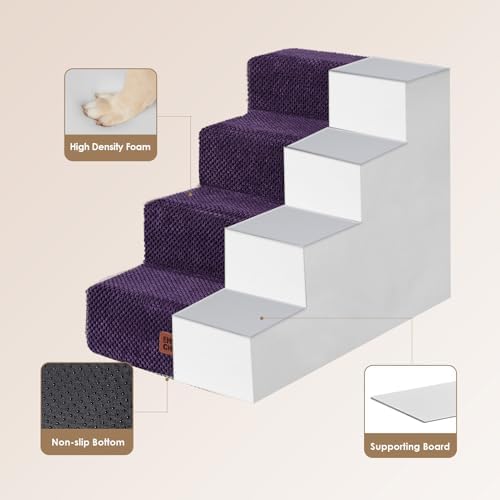 EHEYCIGA Dog Stairs for Bed 18" H, Dog 4-Steps for High Bed - Image 3