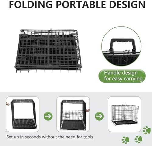 FDW | 18" Foldable Metal Dog Crate | Dark Black | Cage - Image 5