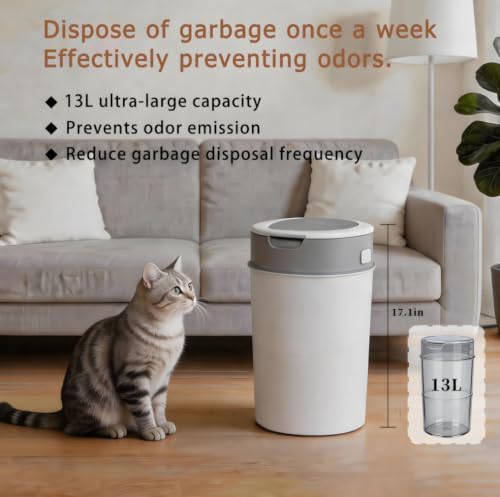 BESEK Litter Disposal Bin, 13L Pet Trash Can - Image 2