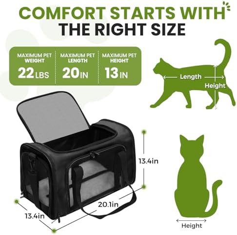 Soft-Sided Cat Carrier 20x13x13 in Expandable Travel Pet Bag 22LBS - Image 2