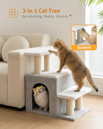 Aechonow 3-in-1 Cat Stairs for High Bed Couch - Image 5
