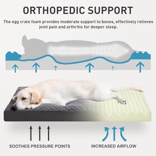 KSIIA Washable Dog Bed for Crate Waterproof for Large Dogs, 53x36 Inch - Image 3