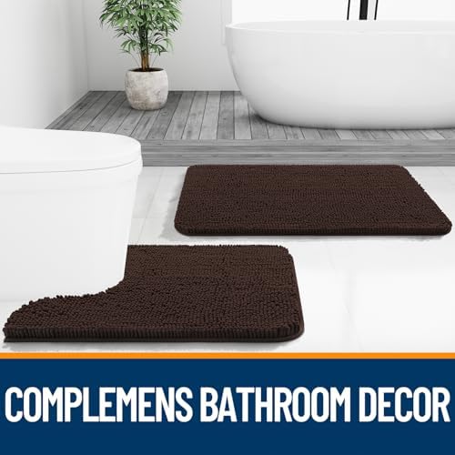 OLANLY Toilet Rugs U-Shaped 20x20, Soft Absorbent Chenille Contour Rugs - Image 7
