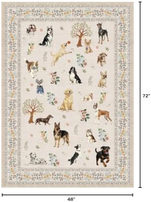 Beige Floral Area Rug 4x6 for Bedroom Livingroom - Image 2