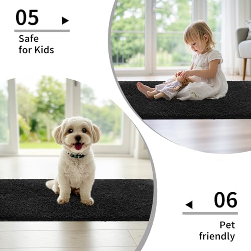 Disolla Black Bathroom Rugs 20x32, Non-Slip Plush Thick Bath Mat - Image 6